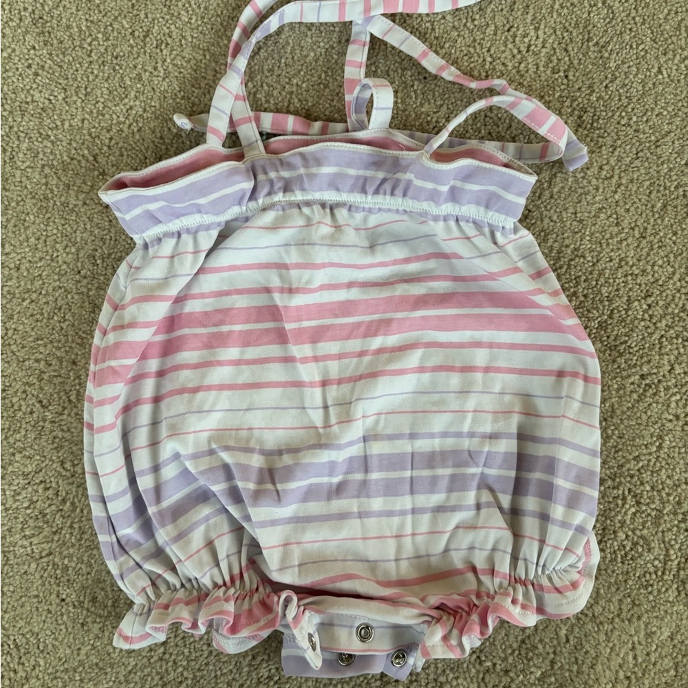 TBBC tie shoulder stripe romper